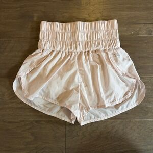FP‎ Movement The Way Home Shorts Pale Pink High Rise Smocked Waist Small